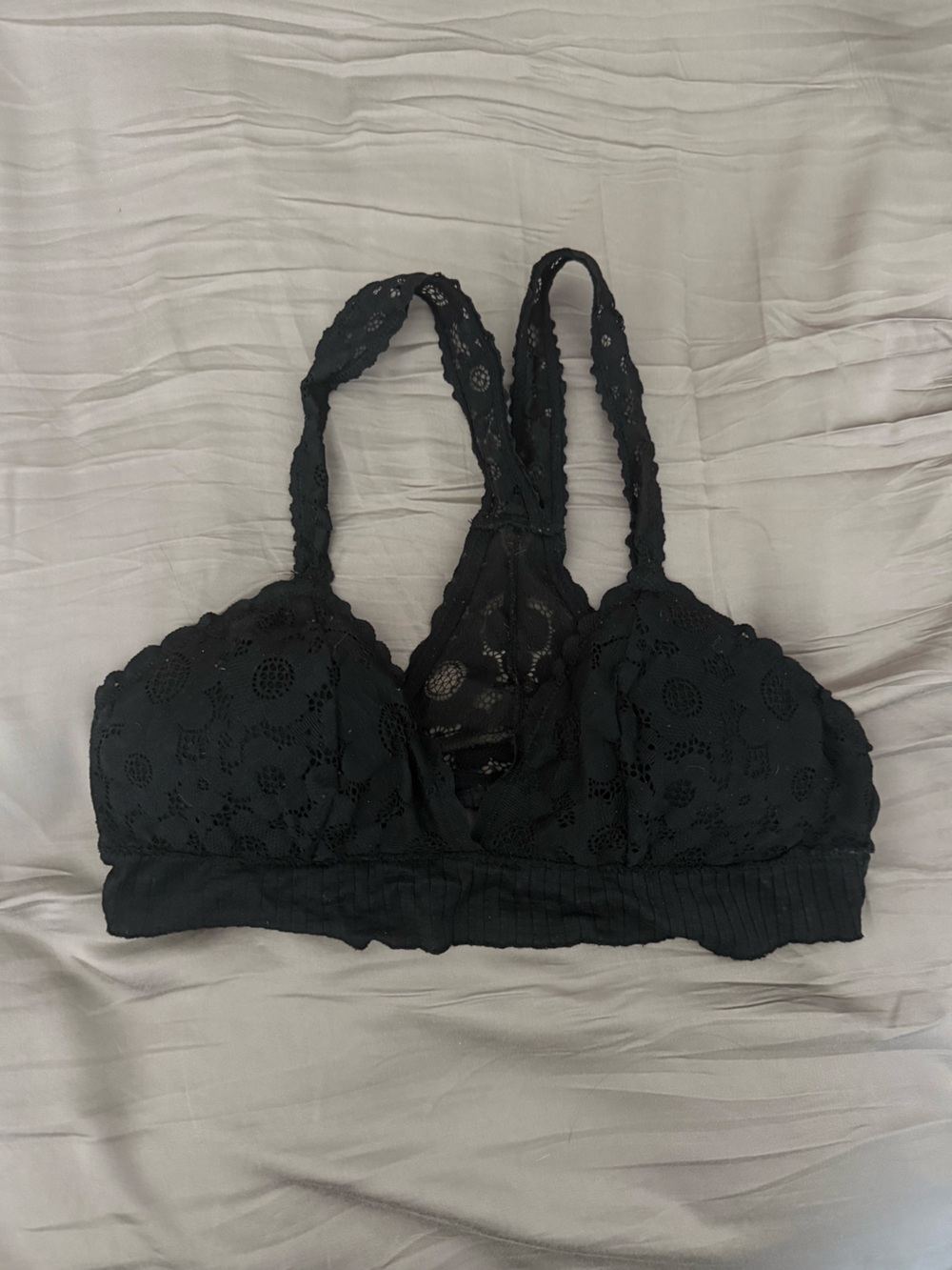 Black Lace Racerback Bralette - Women Intimates & Sleepwear size M